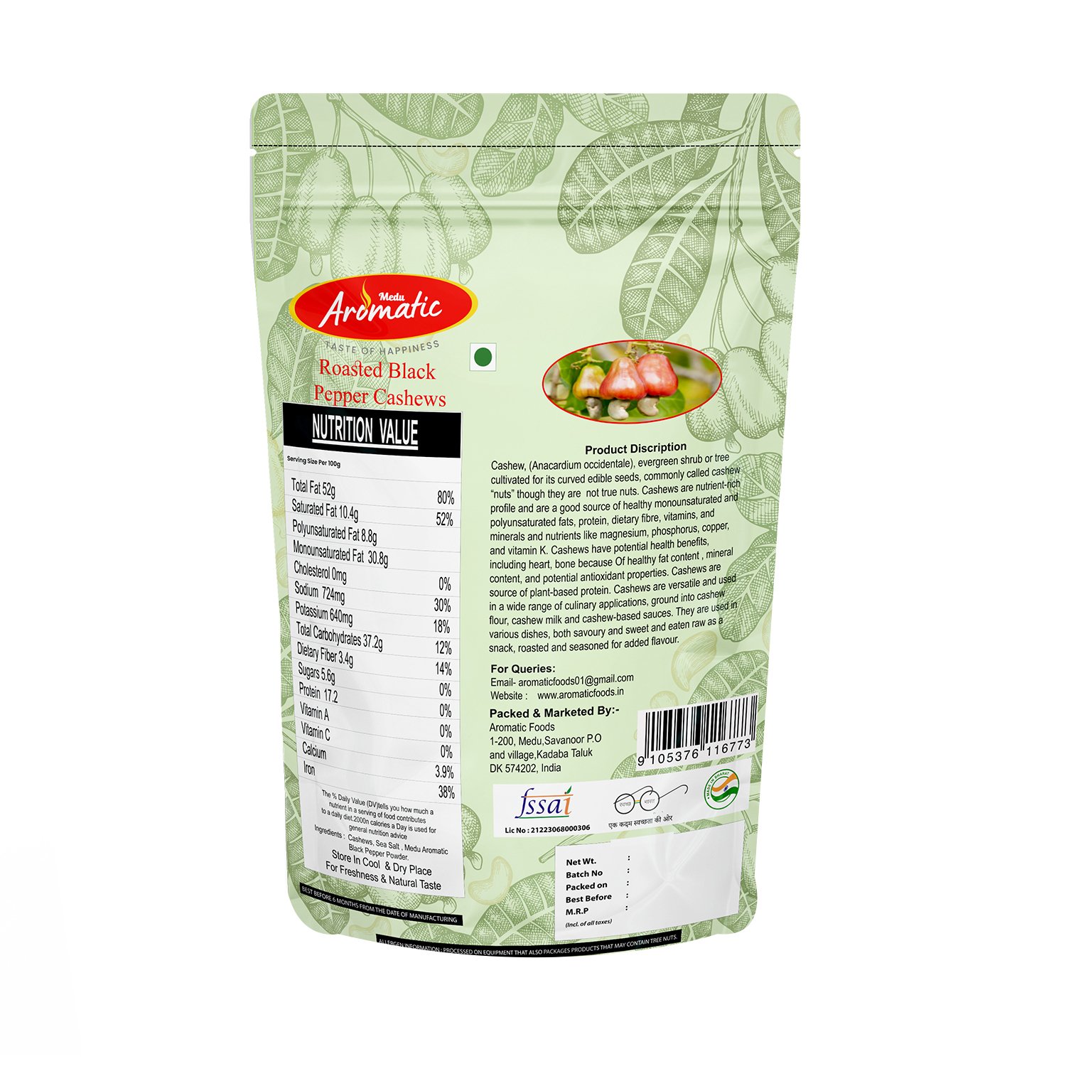 Medu Aromatic Roasted Black Pepper Cashews – Bold, Spicy & Crunchy - Image 2